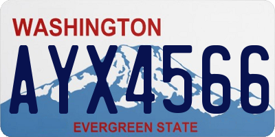 WA license plate AYX4566