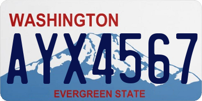 WA license plate AYX4567