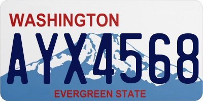 WA license plate AYX4568