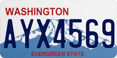 WA license plate AYX4569