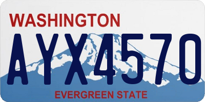 WA license plate AYX4570