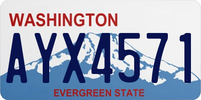 WA license plate AYX4571