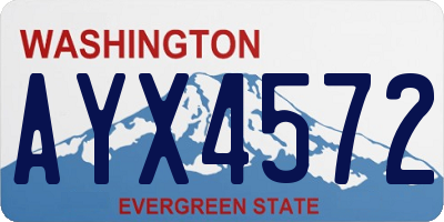 WA license plate AYX4572