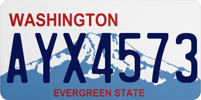 WA license plate AYX4573