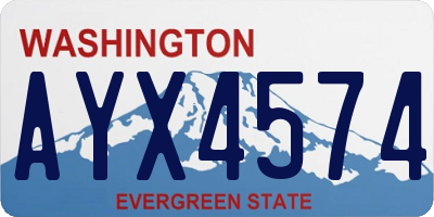 WA license plate AYX4574