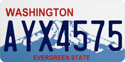 WA license plate AYX4575