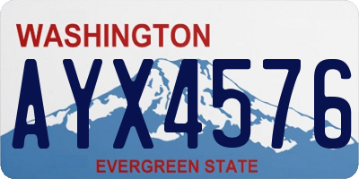 WA license plate AYX4576