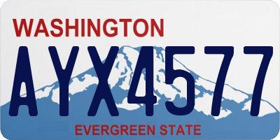 WA license plate AYX4577