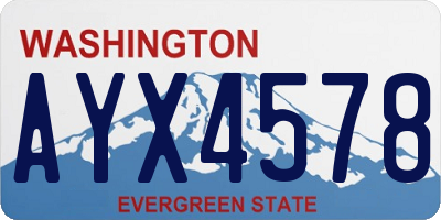 WA license plate AYX4578