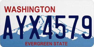 WA license plate AYX4579