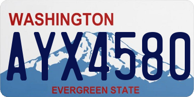 WA license plate AYX4580