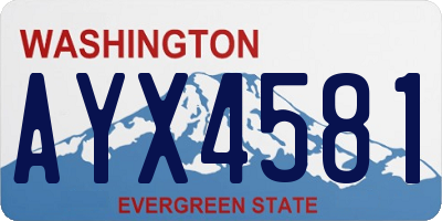 WA license plate AYX4581