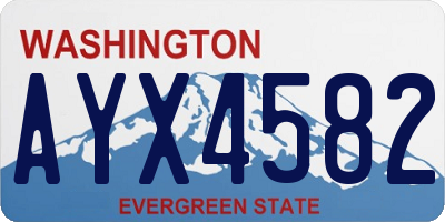 WA license plate AYX4582