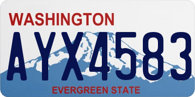 WA license plate AYX4583