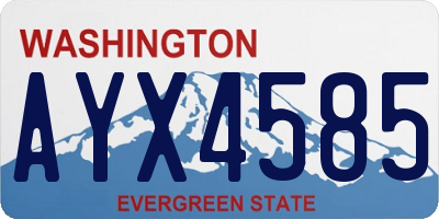 WA license plate AYX4585