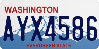 WA license plate AYX4586