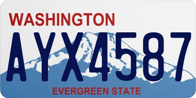 WA license plate AYX4587