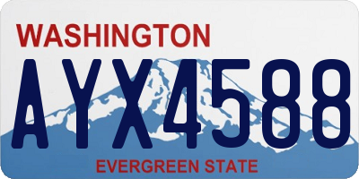 WA license plate AYX4588