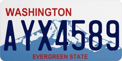 WA license plate AYX4589