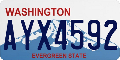 WA license plate AYX4592