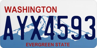 WA license plate AYX4593