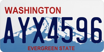 WA license plate AYX4596