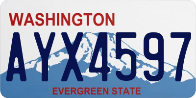 WA license plate AYX4597