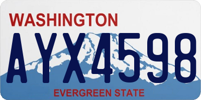 WA license plate AYX4598