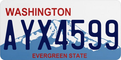 WA license plate AYX4599