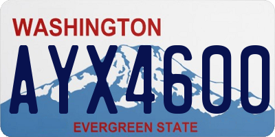 WA license plate AYX4600