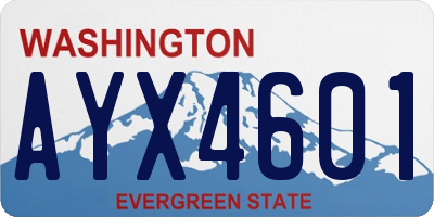 WA license plate AYX4601