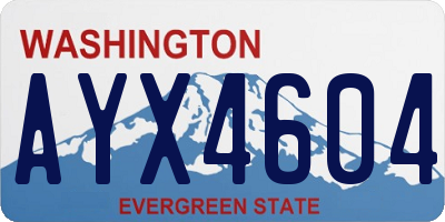 WA license plate AYX4604