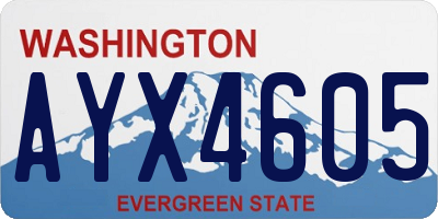 WA license plate AYX4605