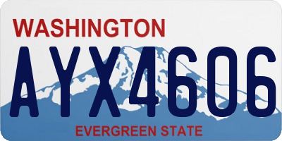 WA license plate AYX4606