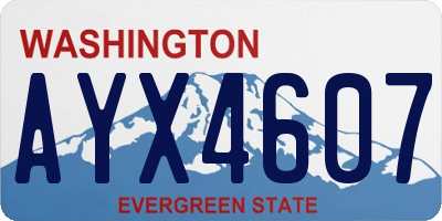 WA license plate AYX4607