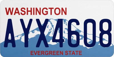 WA license plate AYX4608