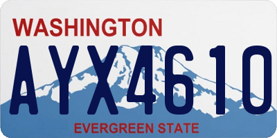 WA license plate AYX4610