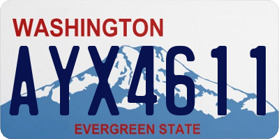 WA license plate AYX4611