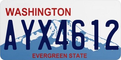 WA license plate AYX4612