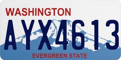 WA license plate AYX4613