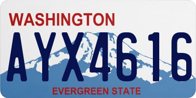 WA license plate AYX4616