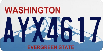 WA license plate AYX4617