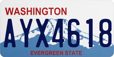 WA license plate AYX4618