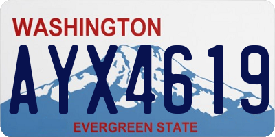 WA license plate AYX4619