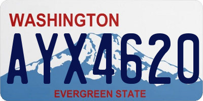 WA license plate AYX4620