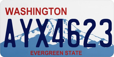 WA license plate AYX4623