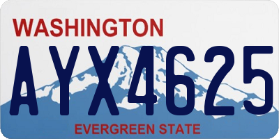 WA license plate AYX4625