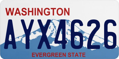 WA license plate AYX4626