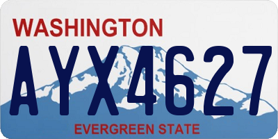 WA license plate AYX4627