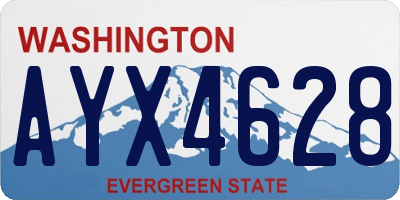 WA license plate AYX4628